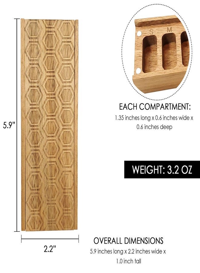 HIGHERHUMAN Natural Acacia Wood 7 Day Weekly Pill Box – Pill Organizer for Vitamins, Daily Supplements – Pill Container. - Image 5